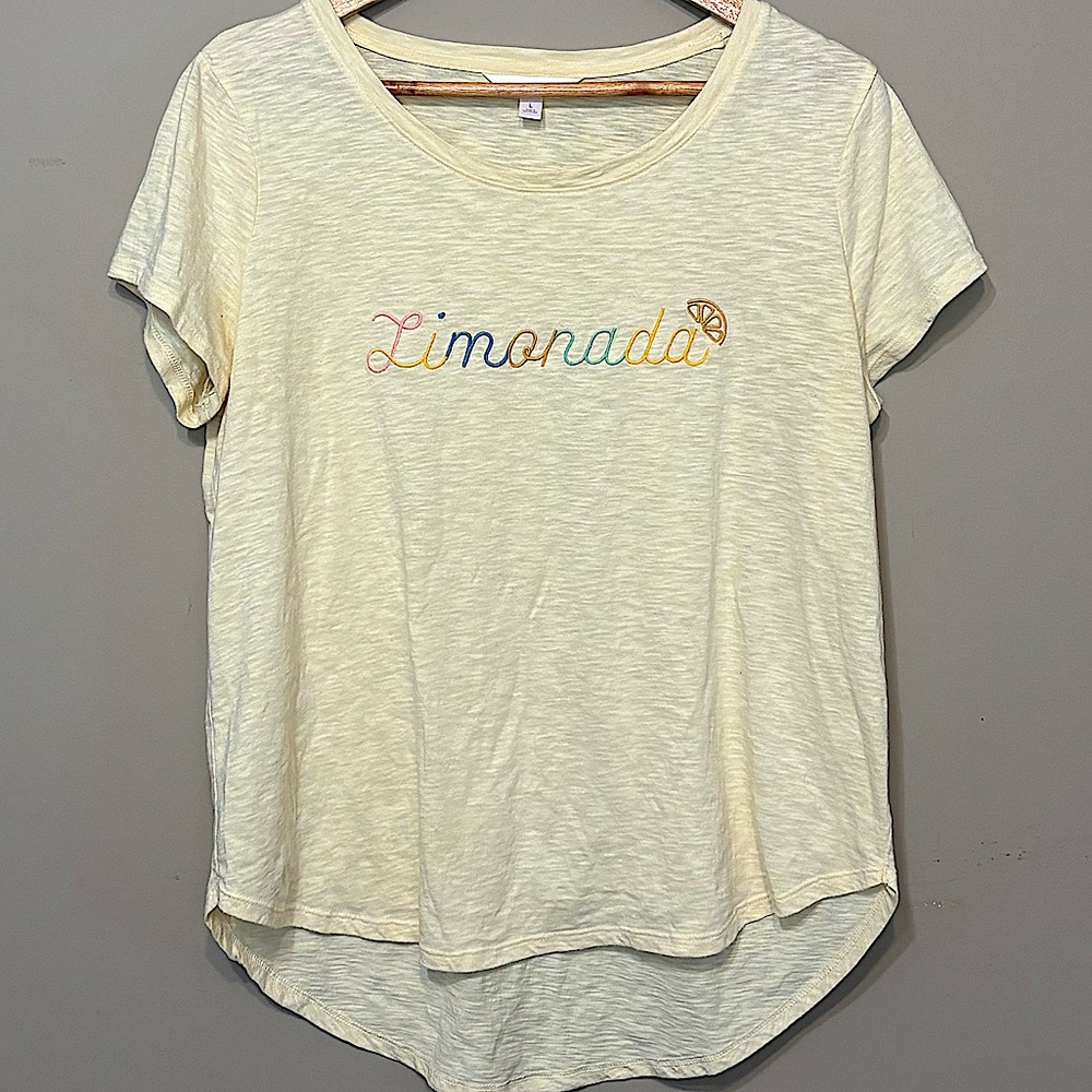LC LAUREN CONRAD Limonada Cotton Blend Butter Yellow Tee